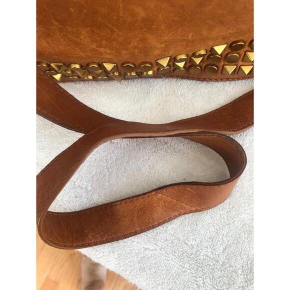 TORY BURCH STUDDED SADDLE BAG PURSE MESSENGER (500 - Picture 7 of 15